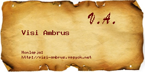 Visi Ambrus névjegykártya